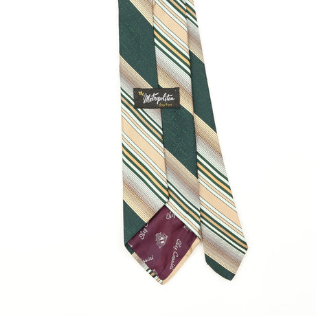 Back Back Detail of Vintage 1980's Oleg Cassini Striped Patterned Tie
