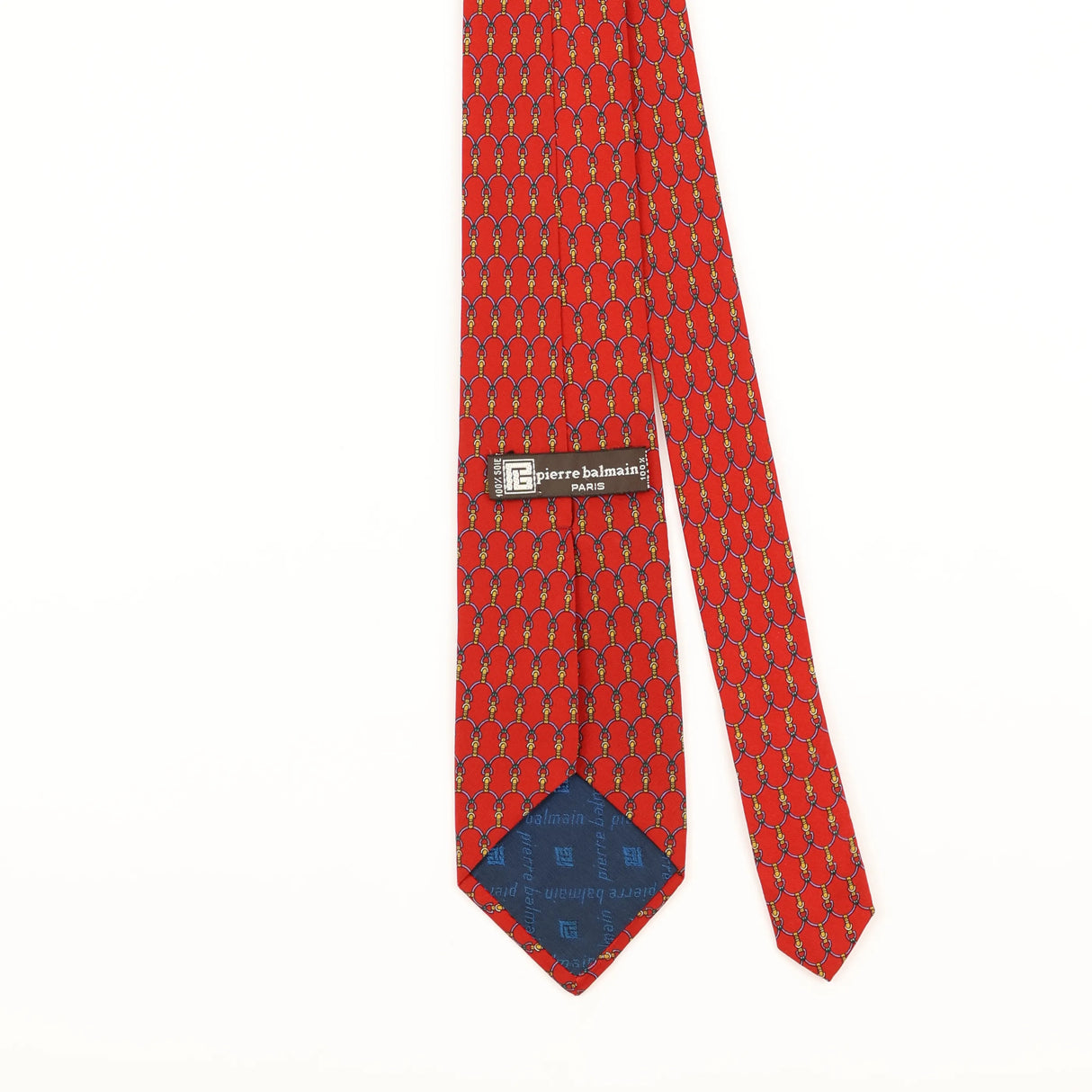 Back Detail of Vintage 1990's Pierre Balmain Geometric Patterned Tie