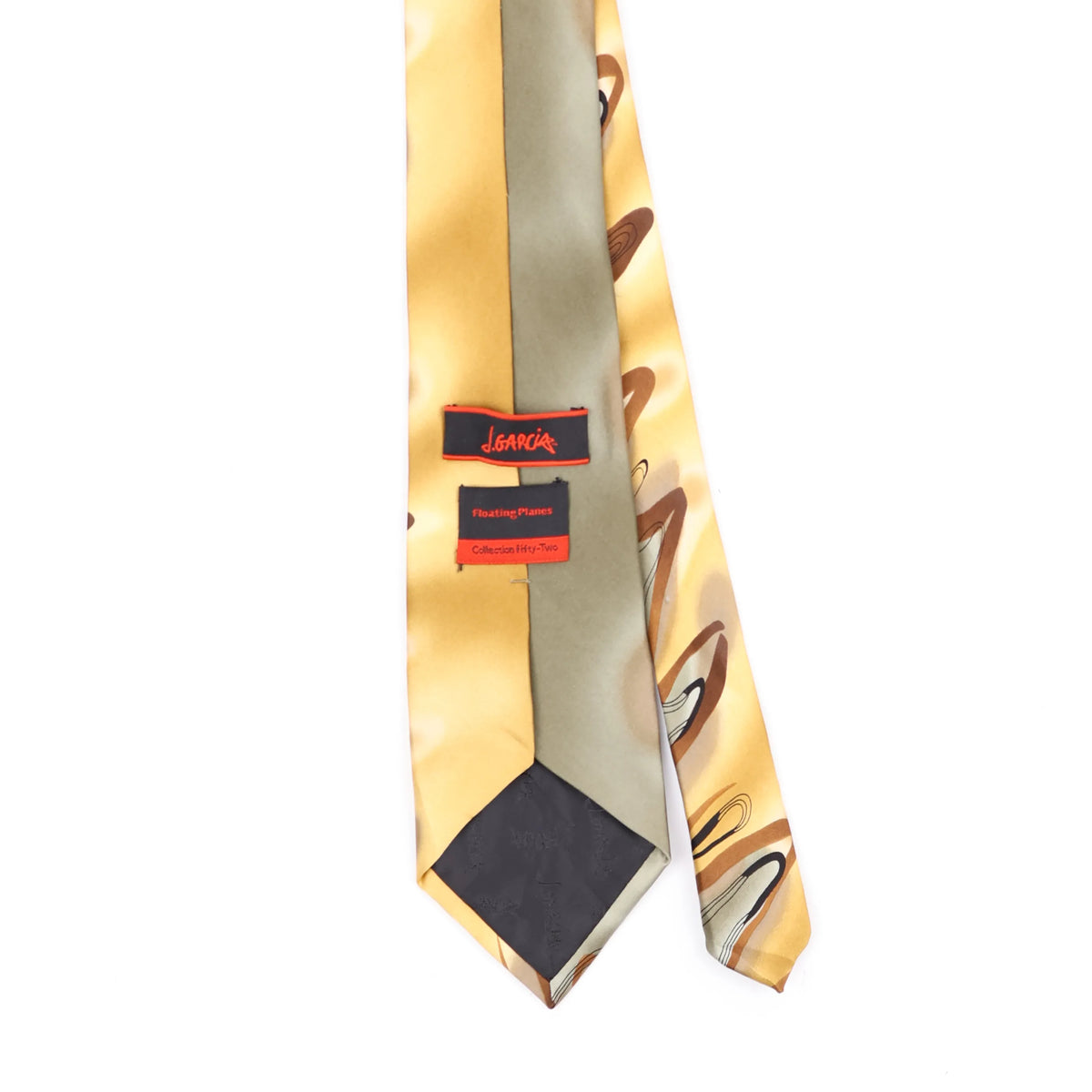 Back Back Detail of Vintage Jerry Garcia Floating Planes Abstract Patterned Tie