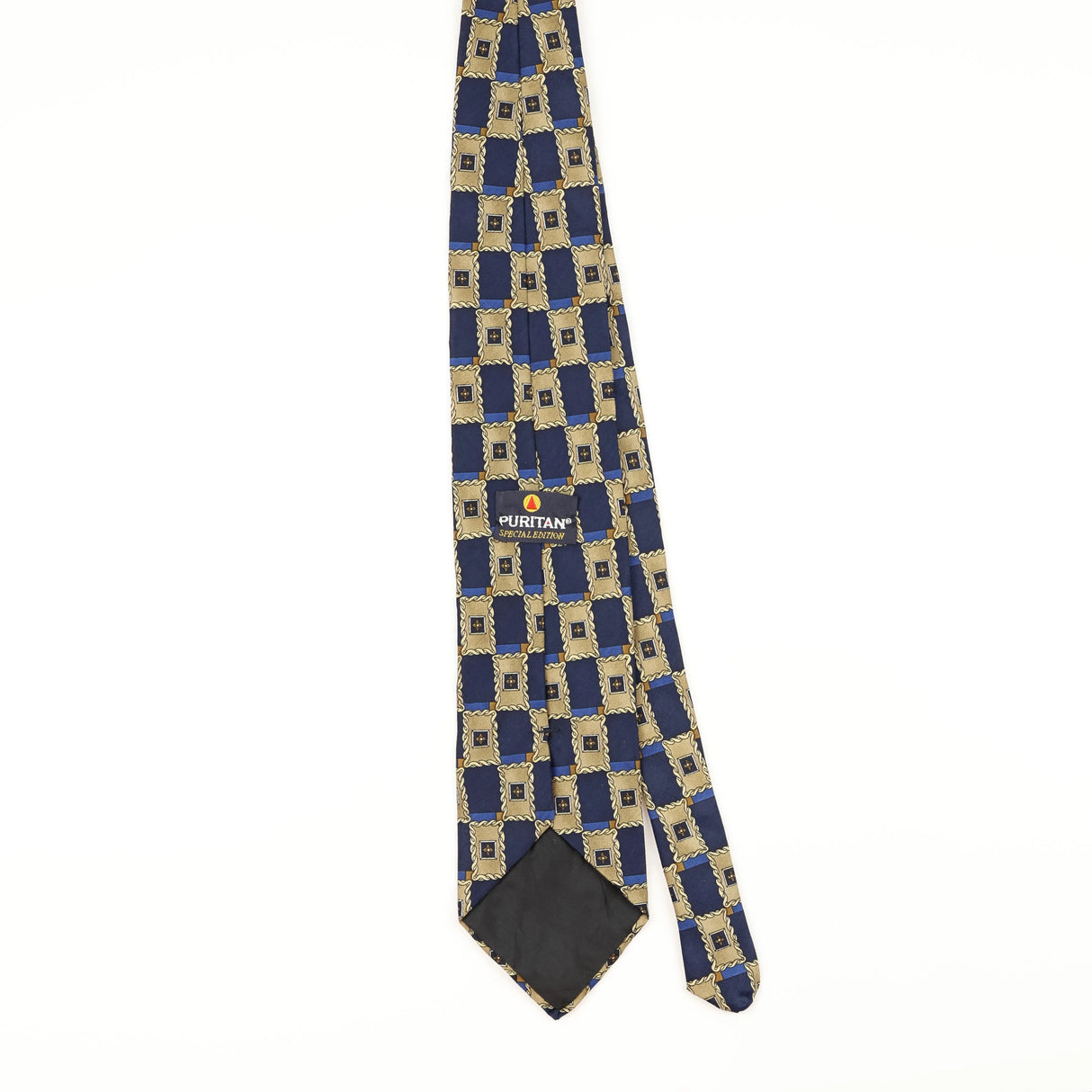 Back of Vintage 1990's Puritan Geometric Patterned Tie