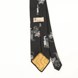 Back Back Detail of Vintage 1980's Sketch Abstract Patterned Tie