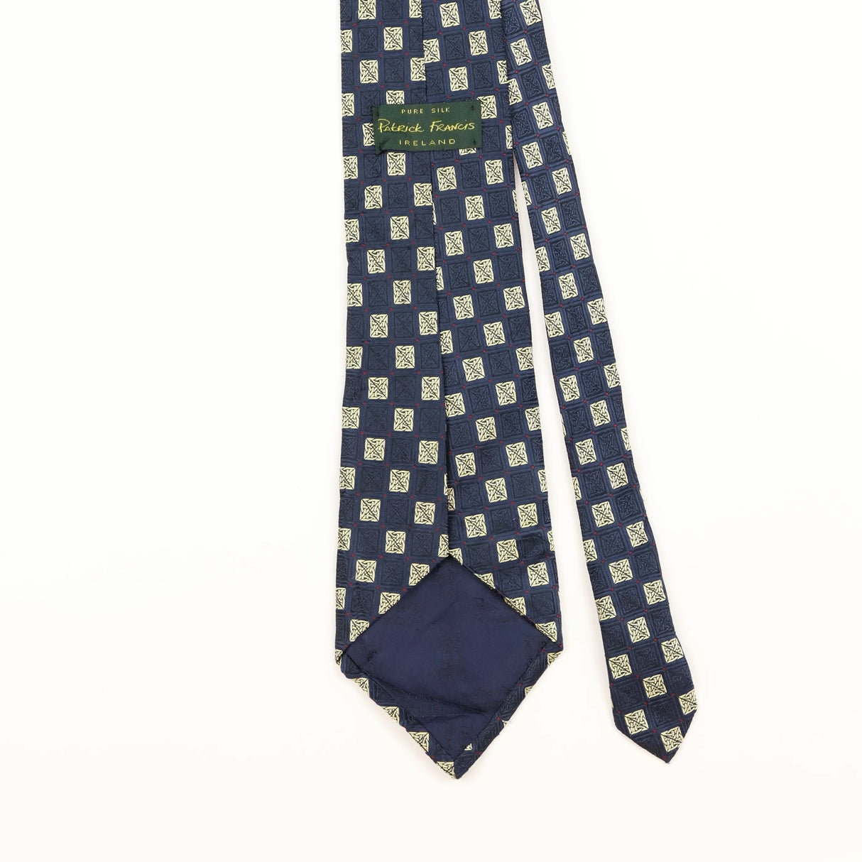 Back Detail of Vintage 1990's Celtic Geometric Patterned Tie