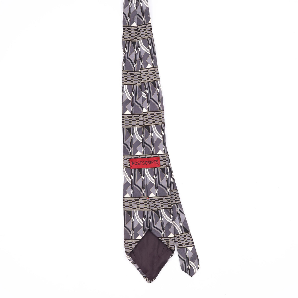 Back Back of Vintage 1990's Geometric Patterned Tie