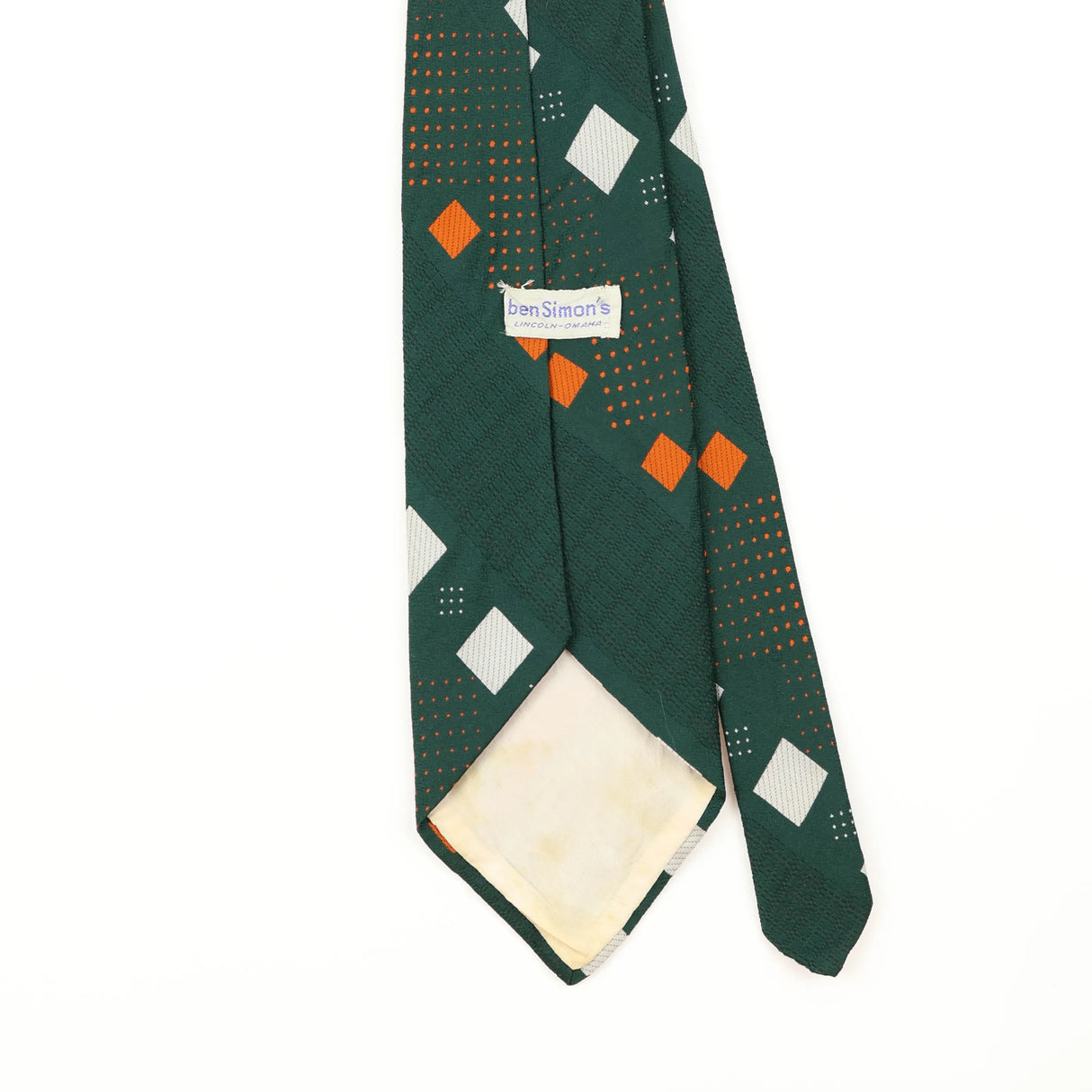 Back Detail of Vintage 1980's Geometric Patterned Tie