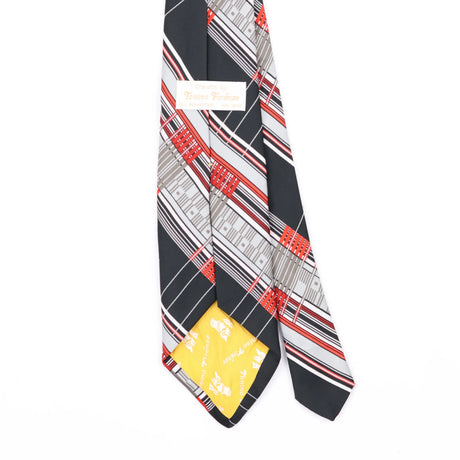 Back Back Detail of Vintage 1980's Striped Patterned Tie