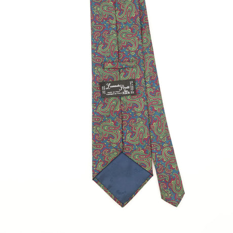 Back Detail of Vintage 1990's Tie Rack Leonardo Sirelli Paisley Patterned Tie