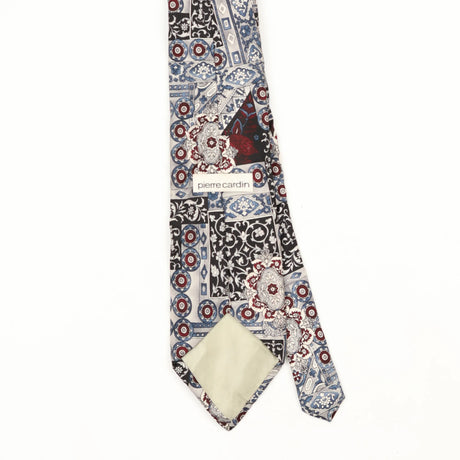Back Back Detail of Vintage 1990's Pierre Cardin Floral Patterned Tie