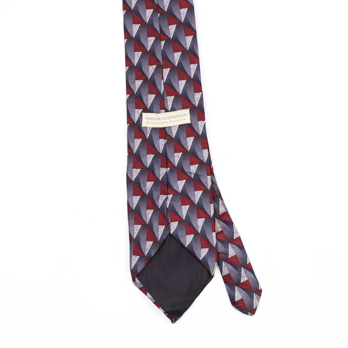 Back Back Detail of Vintage 1990's Haggar Geometric Patterned Tie