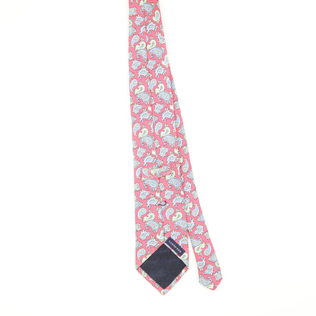 Back Back of Vintage 1990's Lands' End Paisley Patterned Tie
