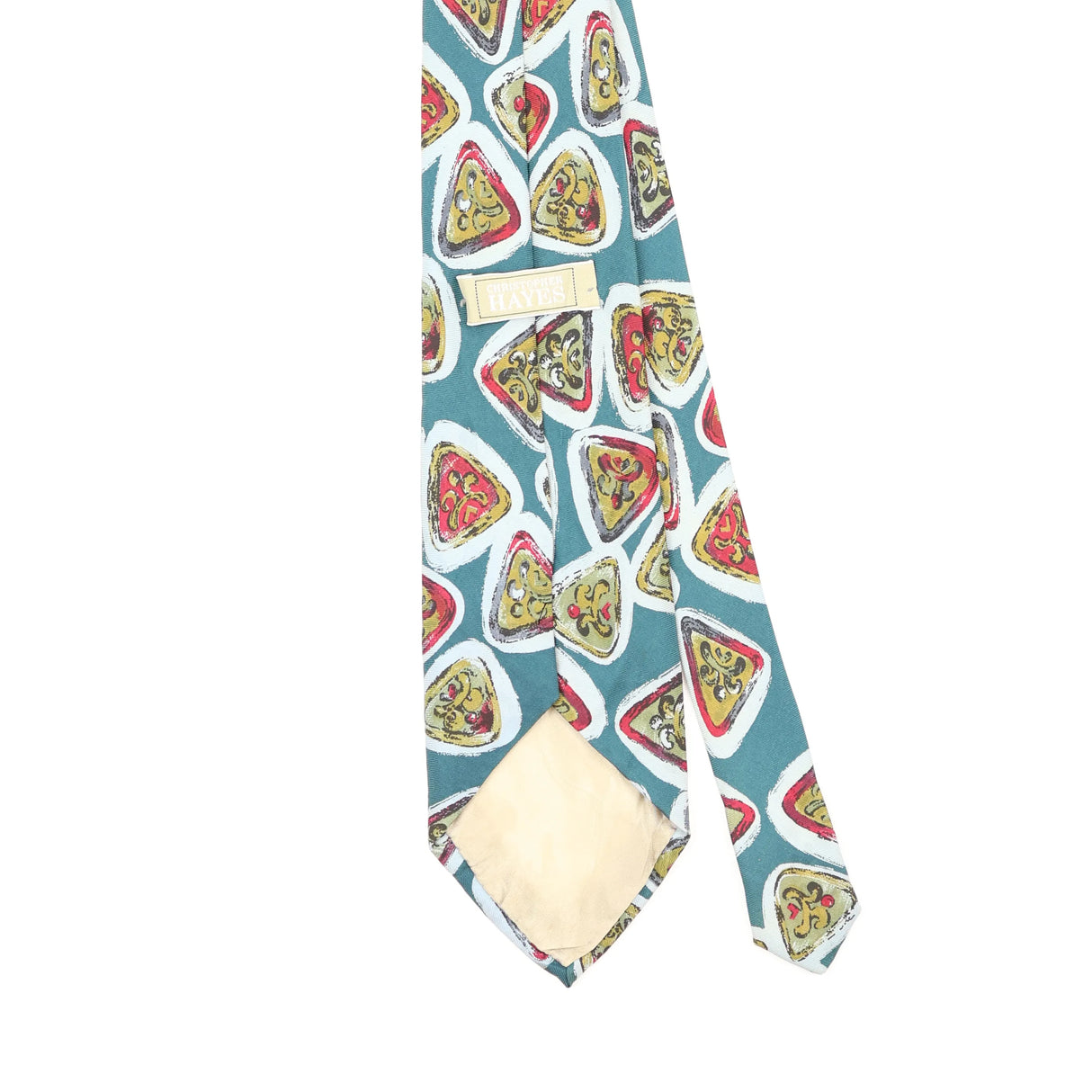 Back Back Detail of Vintage 1990's Geometric Patterned Tie