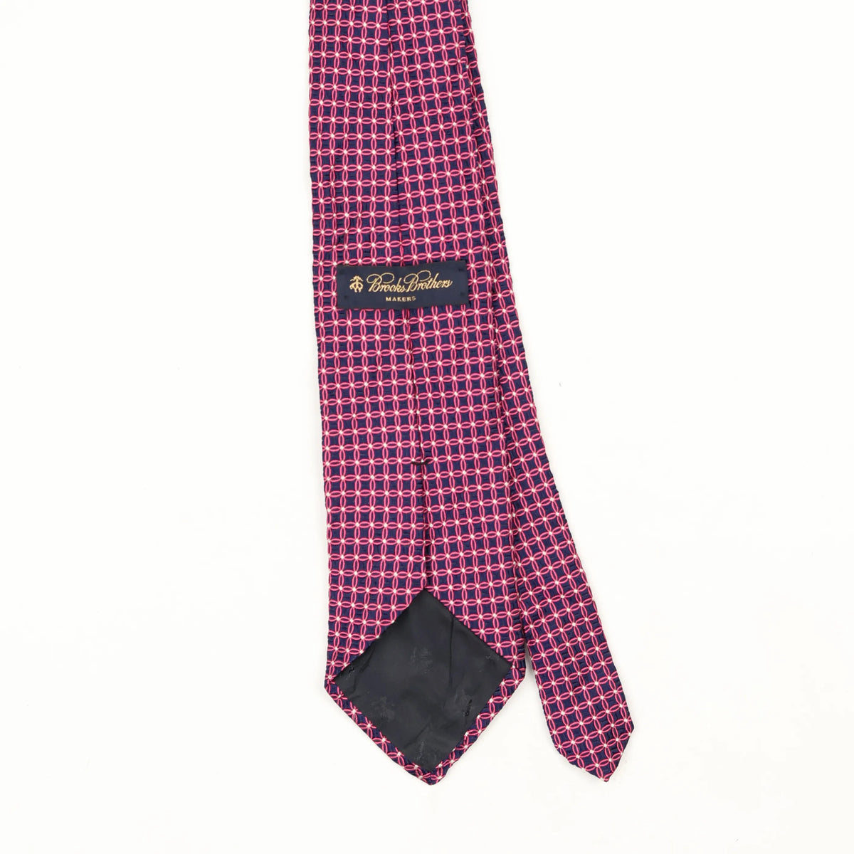 Back Back Detail of Vintage 1990's Brooks Brothers Geometric Patterned Tie