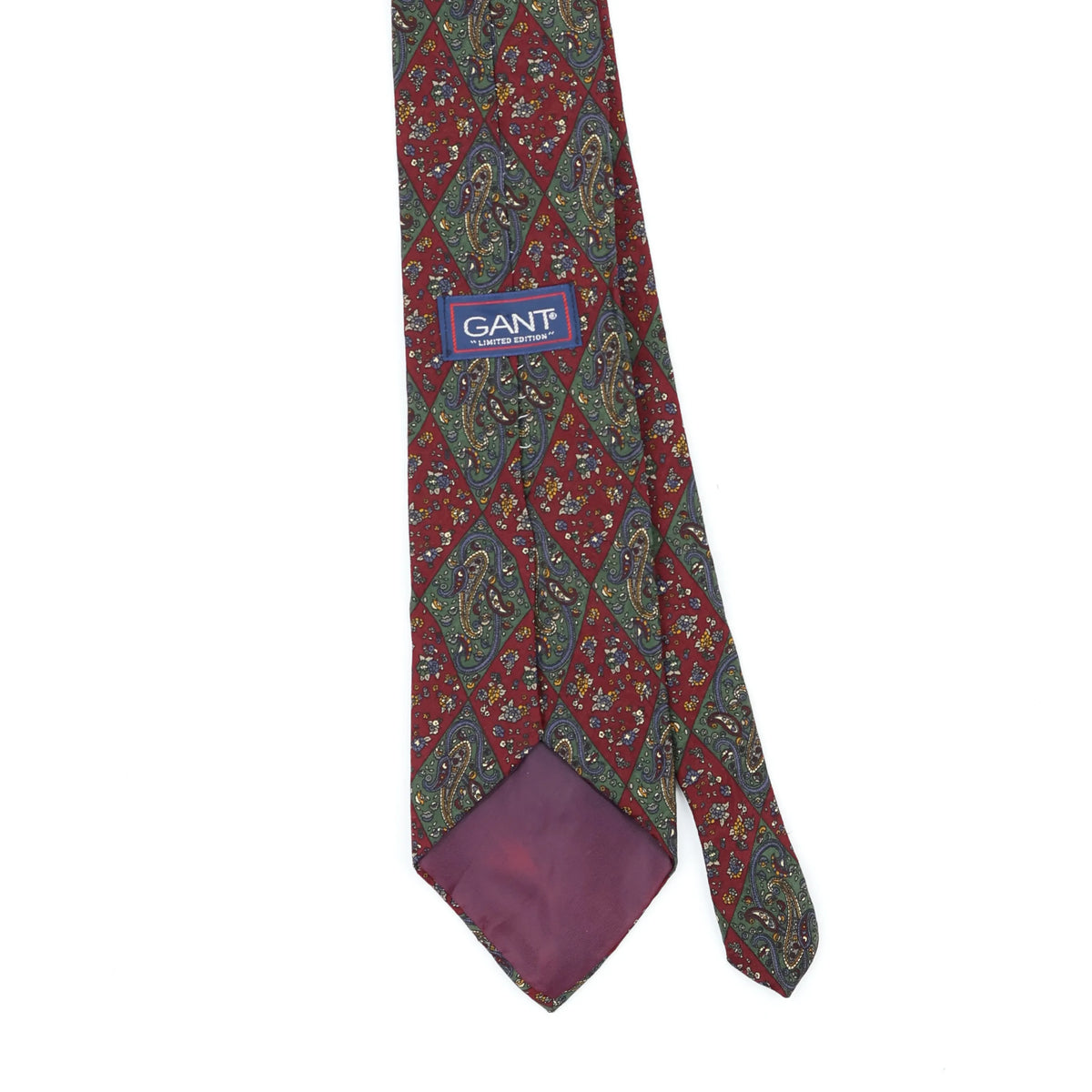 Back Back Detail of Vintage 1990's Gant Paisley Patterned Tie