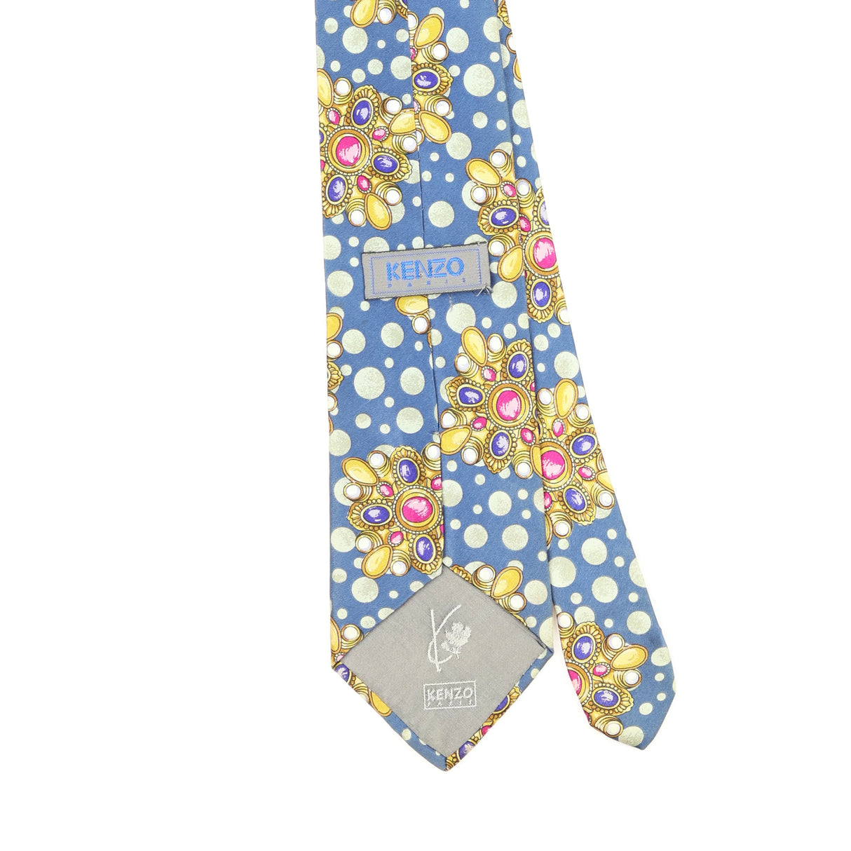Back Back Detail of Vintage 1990's Kenzo Jewels Abstract Patterned Tie