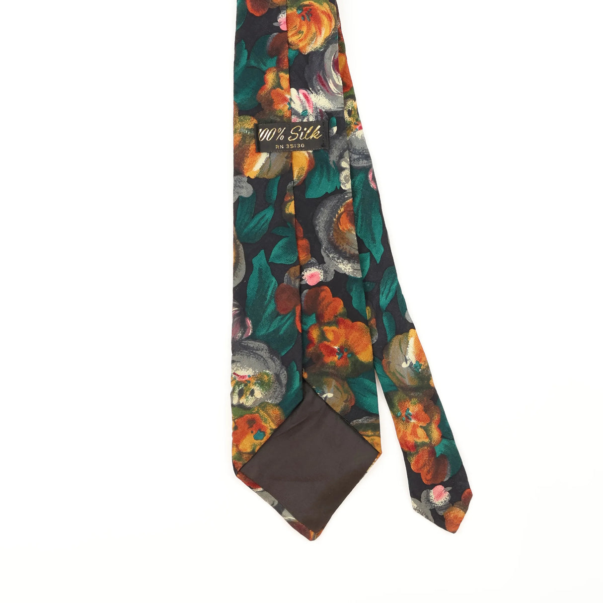 Back Detail of Vintage 1990's Floral Patterned Tie
