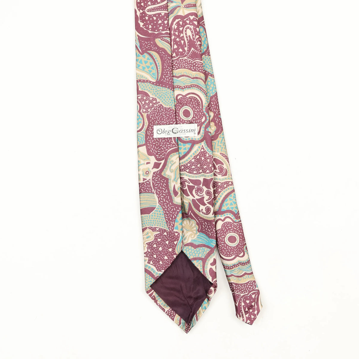 Back Back Detail of Vintage 1990's Oleg Cassini Abstract Patterned Tie