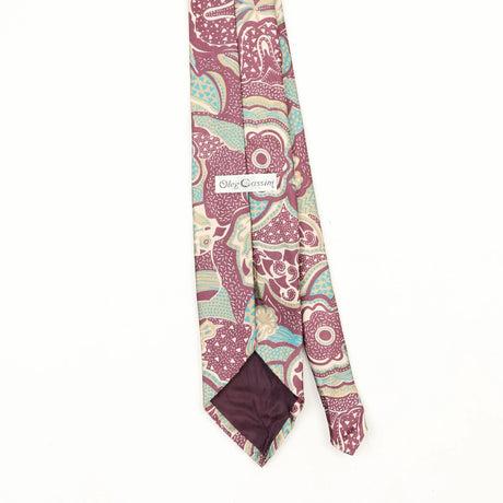 Back Back Detail of Vintage 1990's Oleg Cassini Abstract Patterned Tie