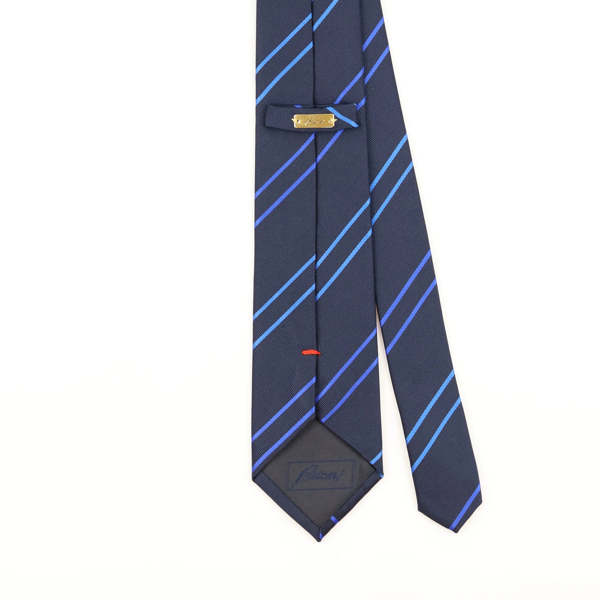 Back Detail of Vintage 1990's Brioni Striped Patterned Tie