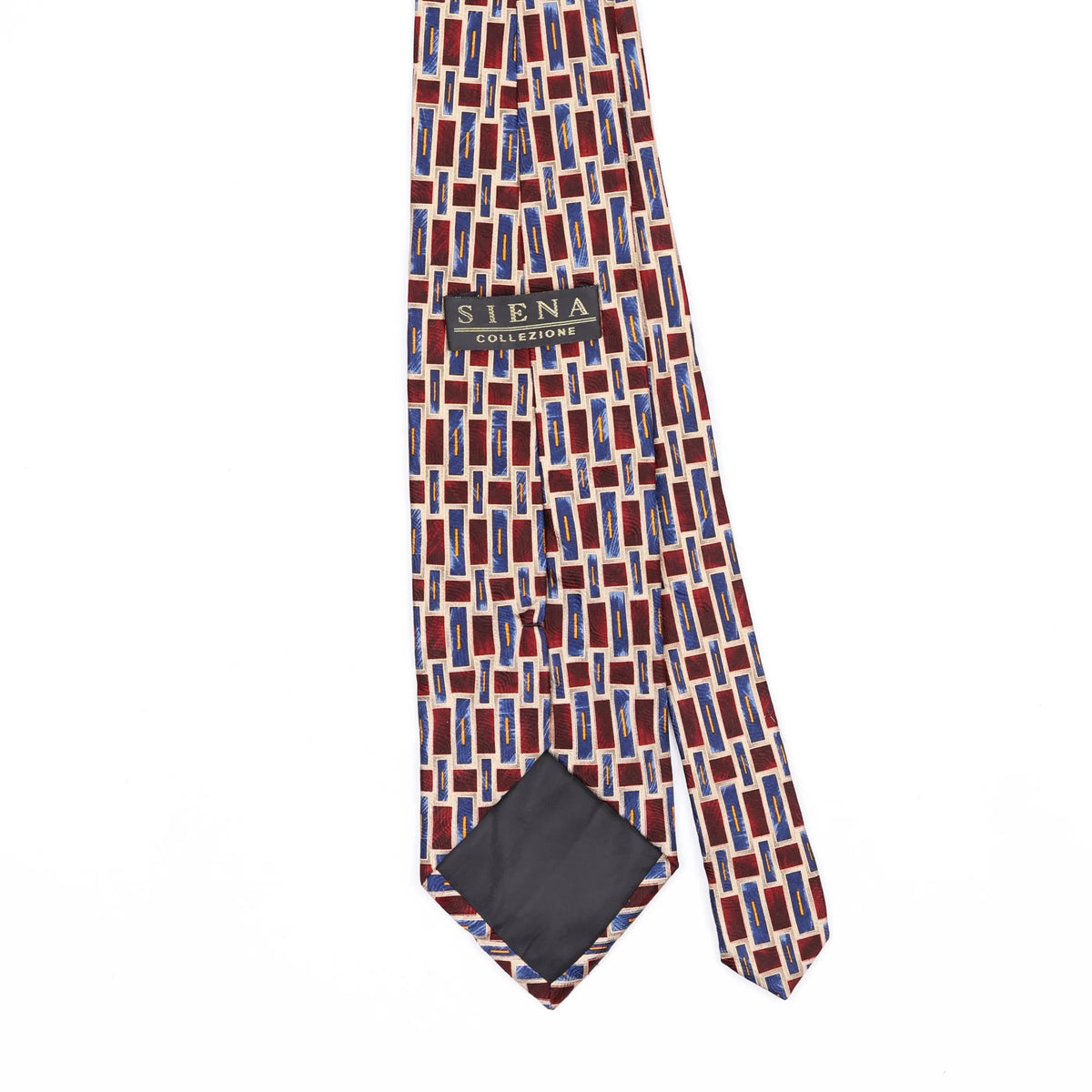 Back Back Detail of Vintage Geometric Patterned Tie