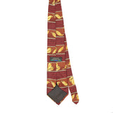 Back Back of Vintage 1990's Alexander Julian Leaves Geometric Patterned Tie