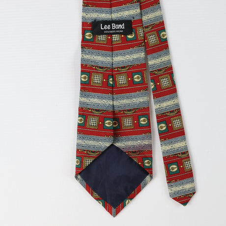 Back Detail of Vintage Geometric Patterned Tie