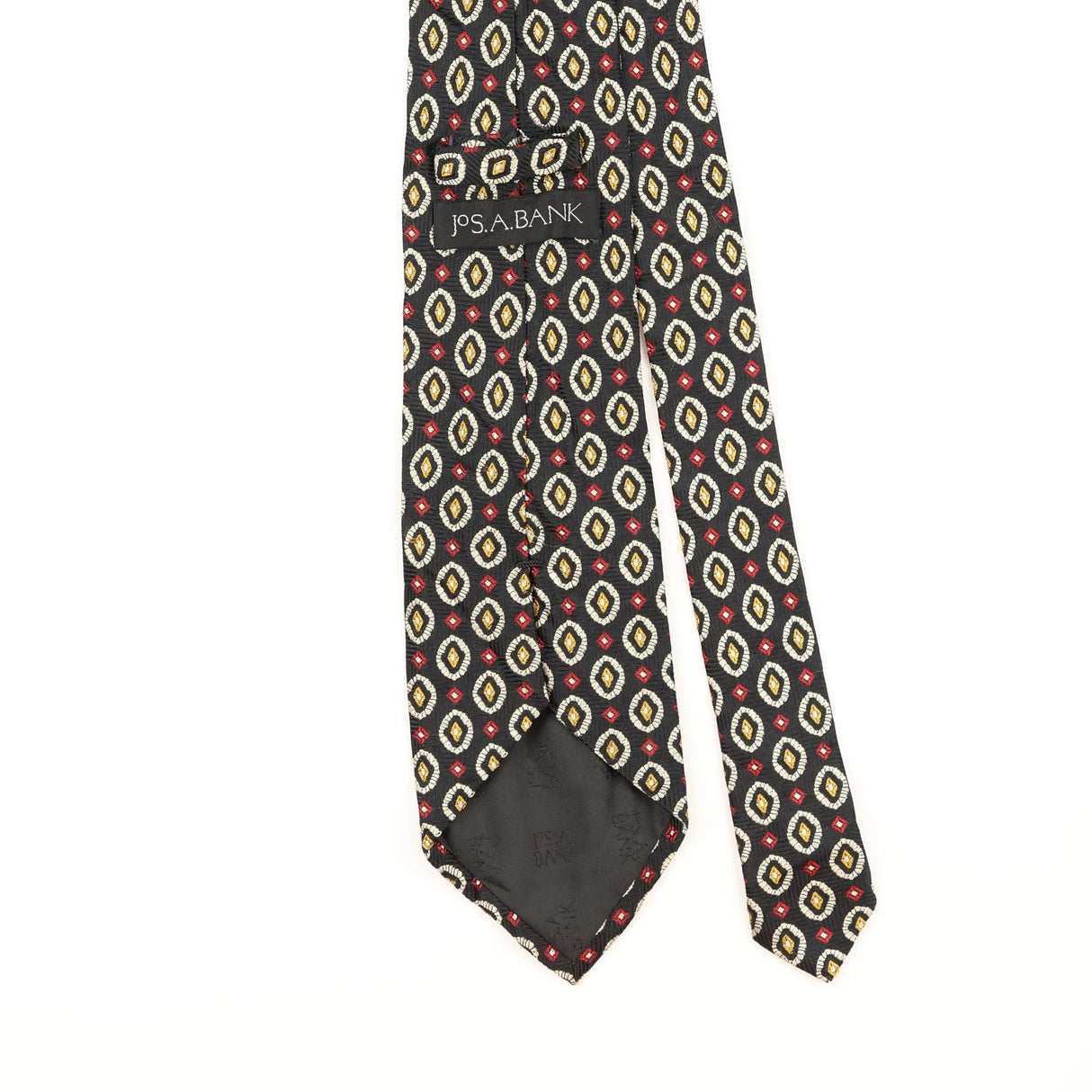 Back Detail of Vintage Jos. A. Bank Geometric Patterned Tie
