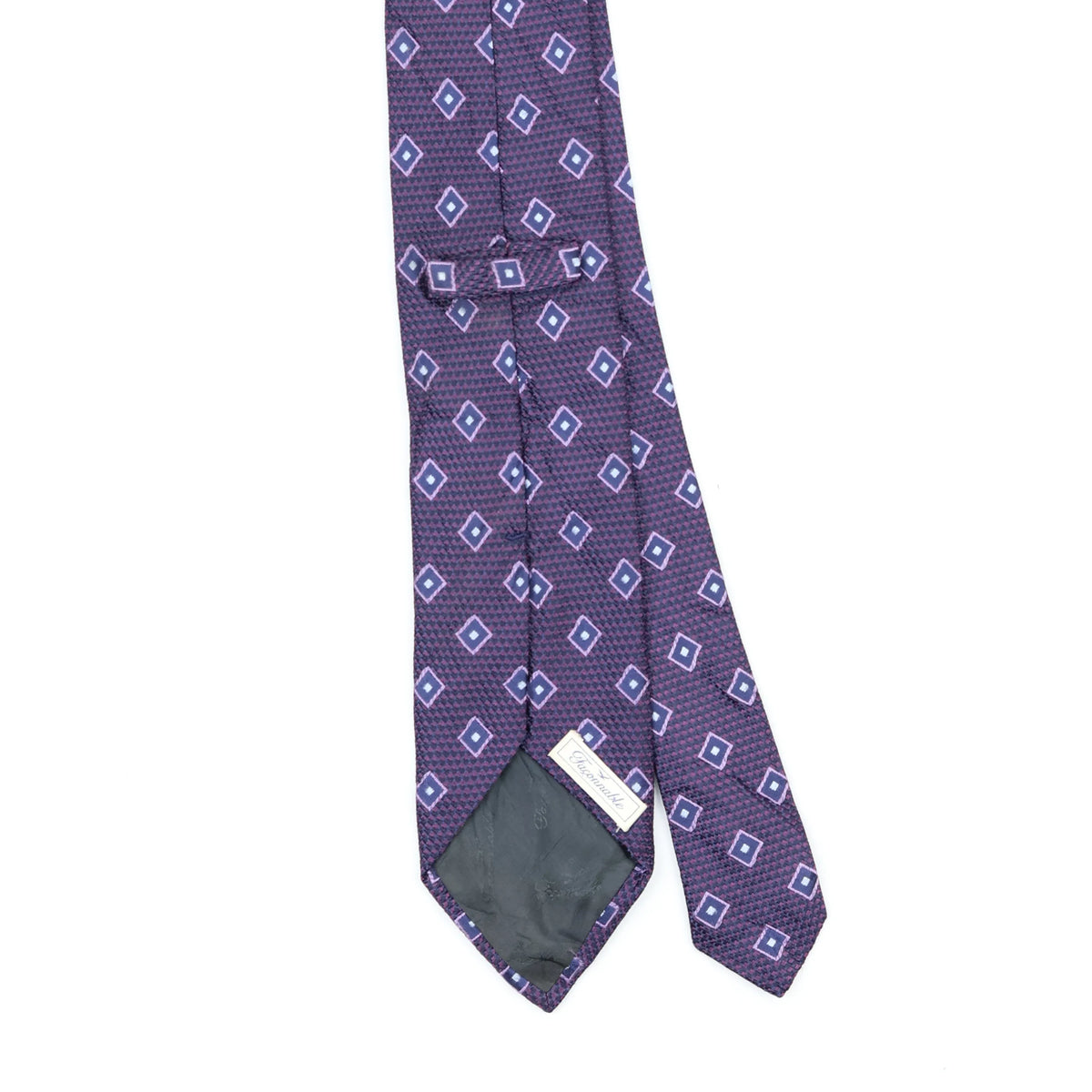 Back Back Detail of Vintage 1990's Diamonds Geometric Patterned Tie