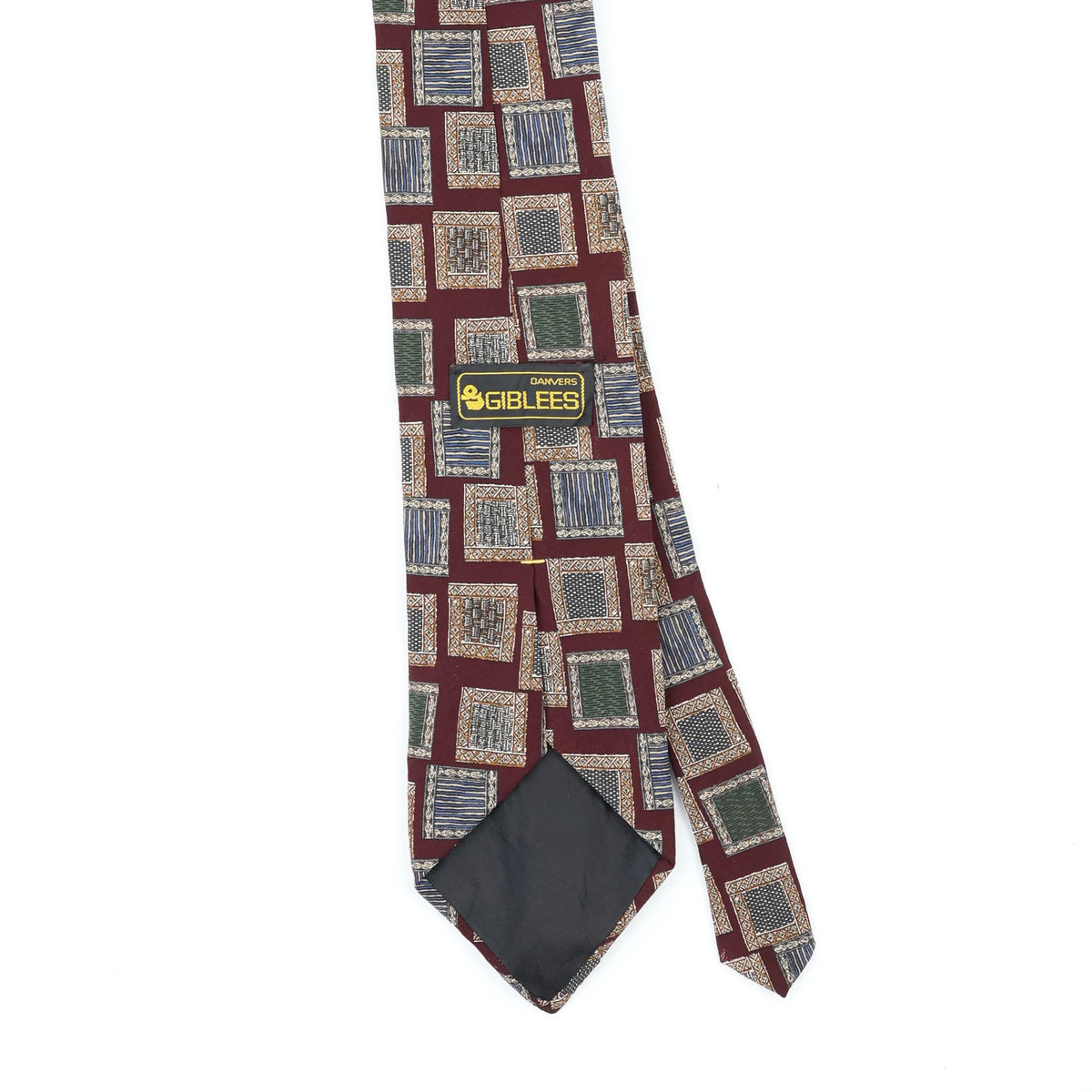 Back Back Detail of Vintage 1990's Squares Geometric Patterned Tie