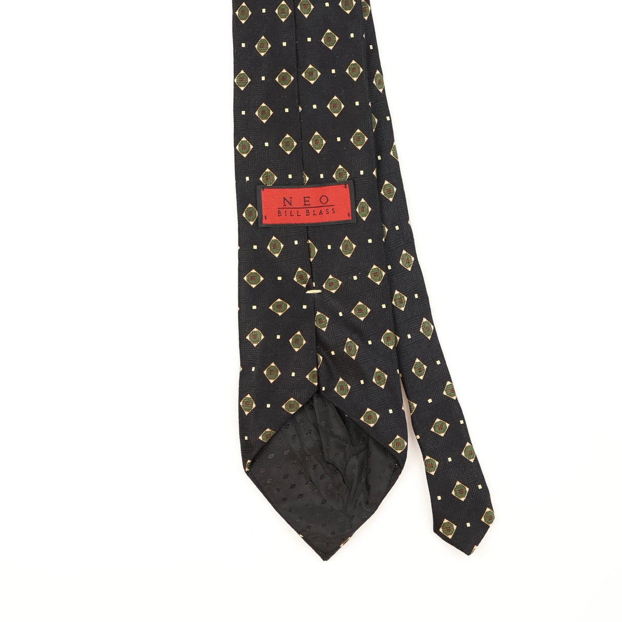 Back Detail of Vintage Bill Blass Geometric Patterned Tie