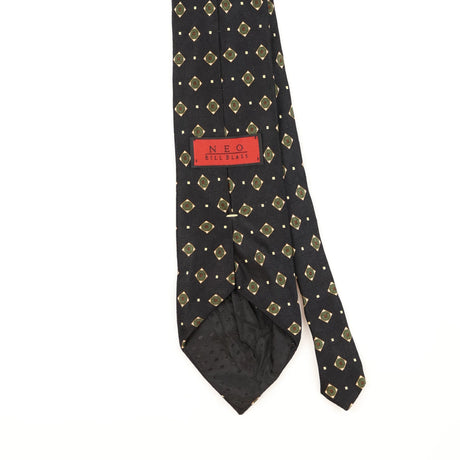 Back Detail of Vintage Bill Blass Geometric Patterned Tie