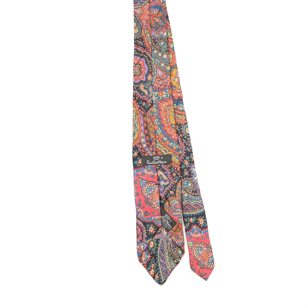 Back Back of Vintage 1990's Countess Mara Paisley Patterned Tie