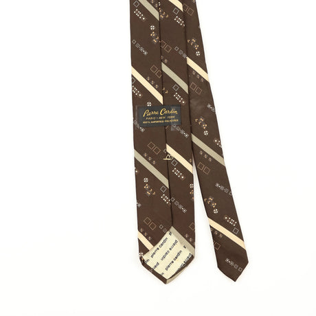 Back Back Detail of Vintage 1980's Pierre Cardin Geometric Patterned Tie