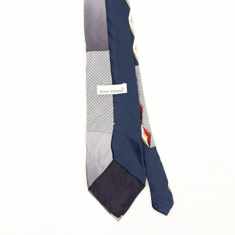Back Back Detail of Vintage 1990's Evan Picone Geometric Patterned Tie