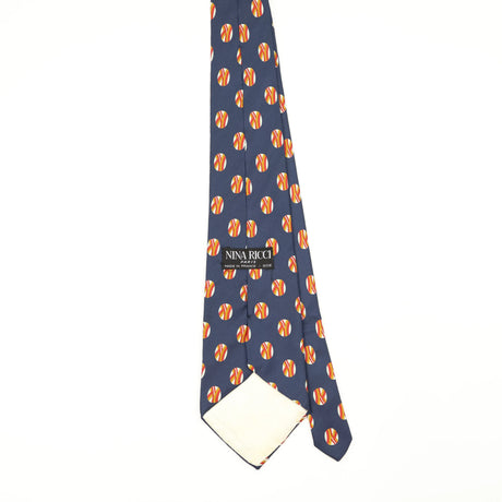Back Back of Vintage 1980's Nina Ricci Geometric Patterned Tie