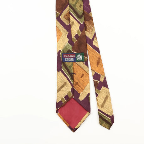 Back Detail of Vintage 1990's Jos. A. Bank Abstract Patterned Tie