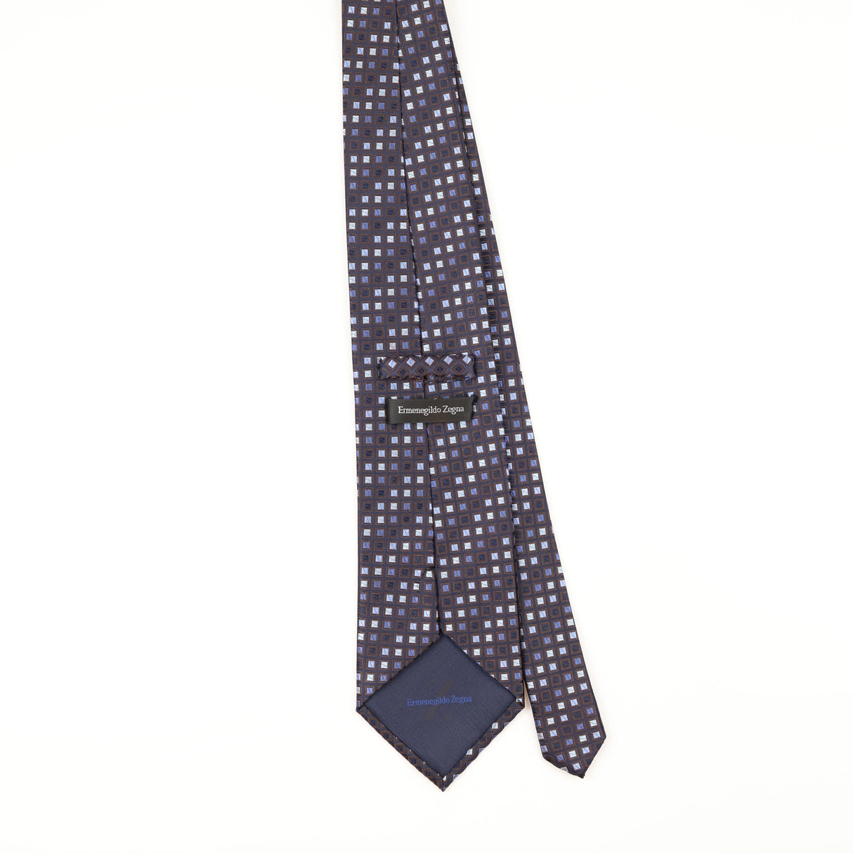 Back of Vintage 1990's Ermenegildo Zegna Geometric Patterned Tie