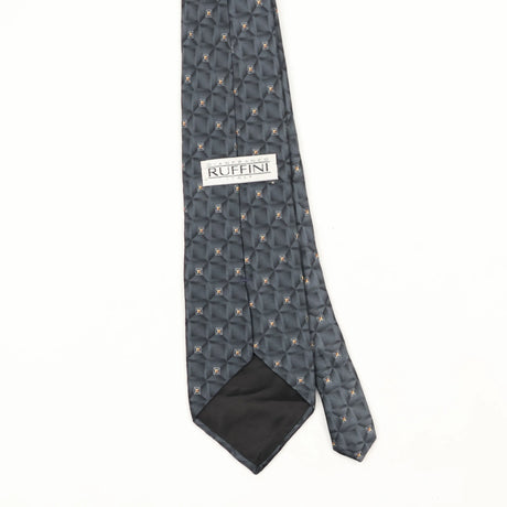 Back Back Detail of Vintage Gianfranco Ruffini Geometric Patterned Tie