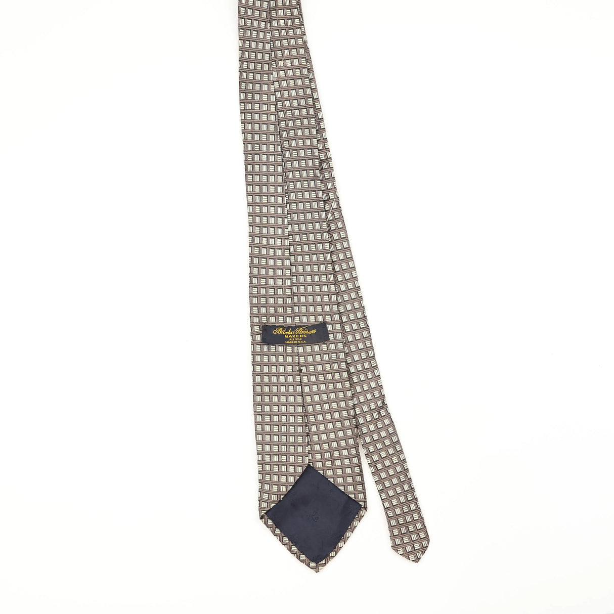 Back Back of Vintage 1990's Brooks Brothers Geometric Patterned Tie