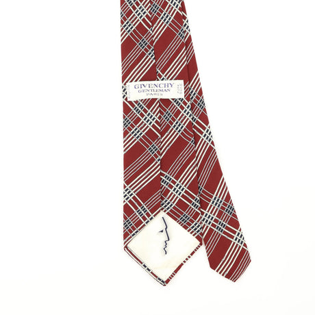 Back Detail of Vintage 1980's Givenchy Check Patterned Tie