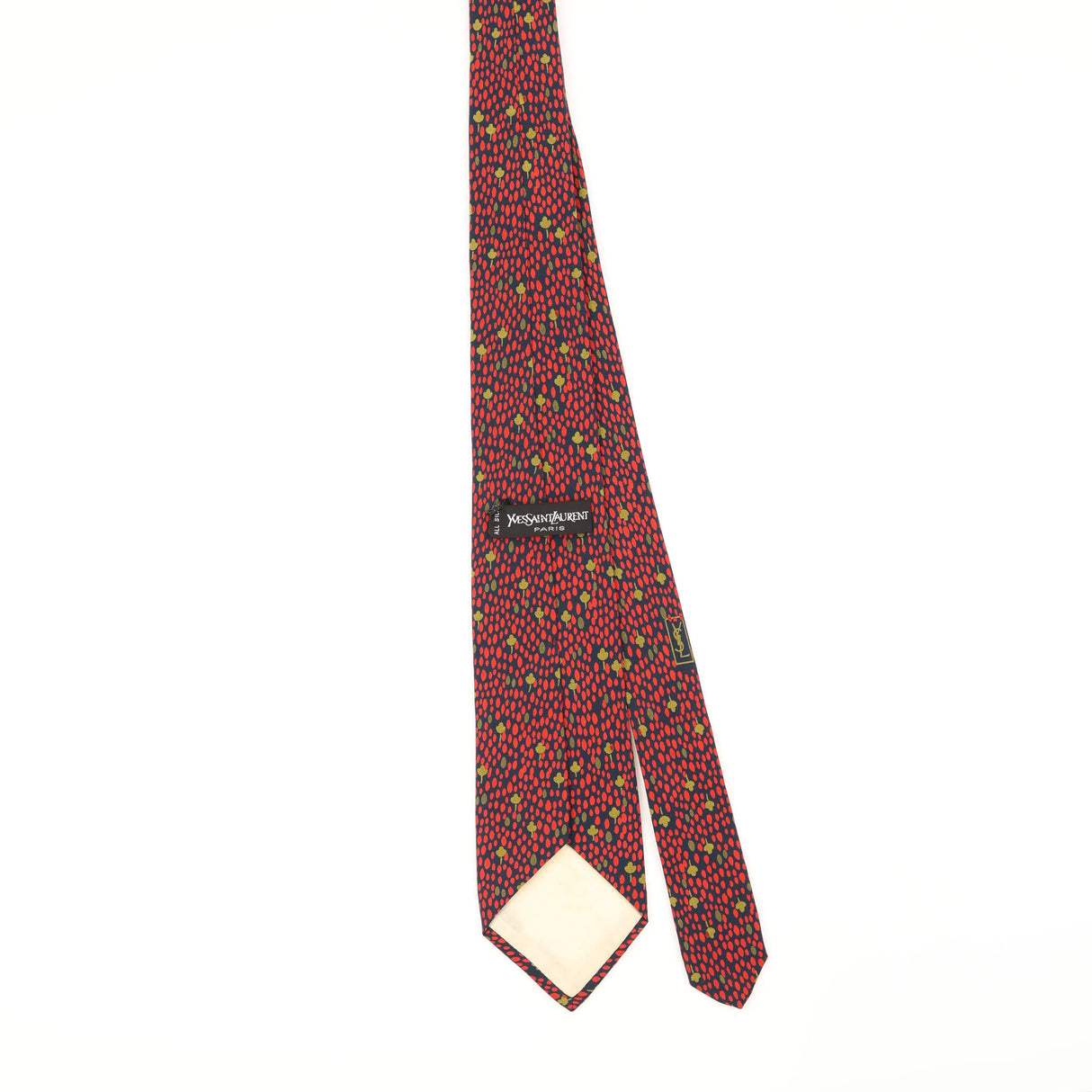 Back of Vintage 1990's Yves Saint Laurent Geometric Patterned Tie