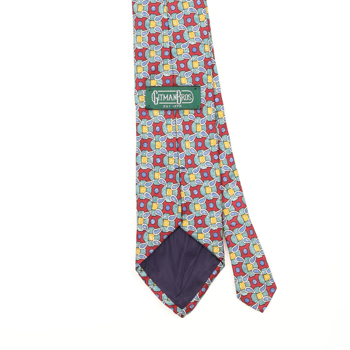 Back Detail of Vintage 1990's Geometric Patterned Tie