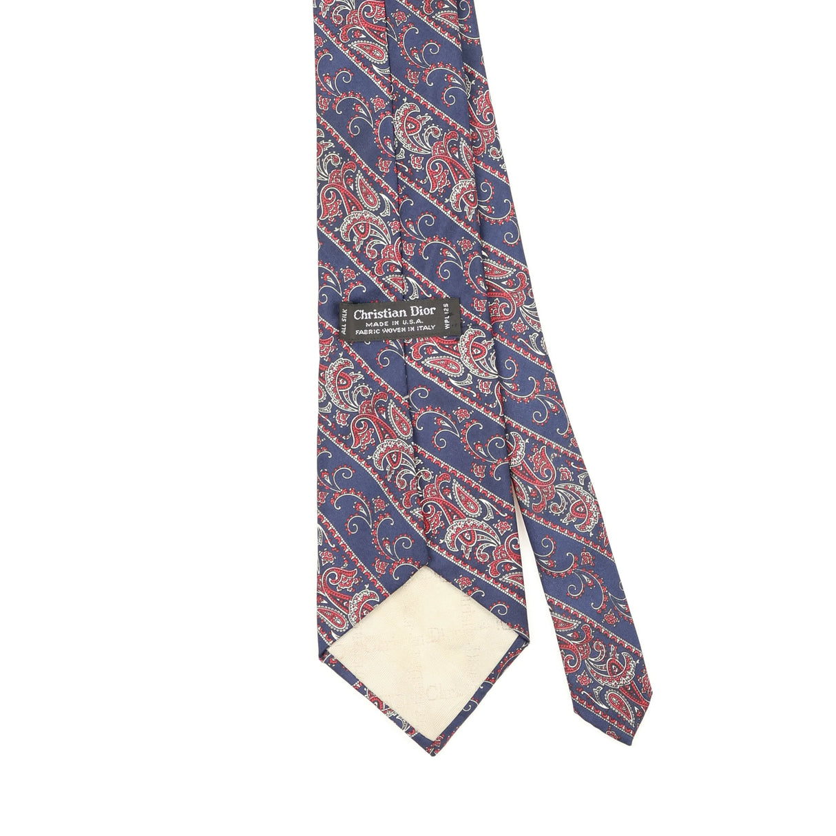 Back Back Detail of Vintage 1990's Christian Dior Paisley Patterned Tie