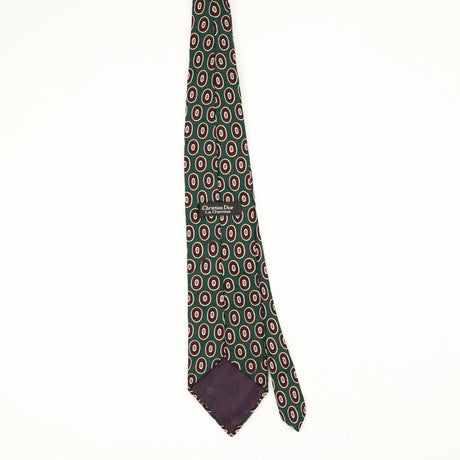 Back Back of Vintage 1990's Christian Dior Circles Geometric Patterned Tie