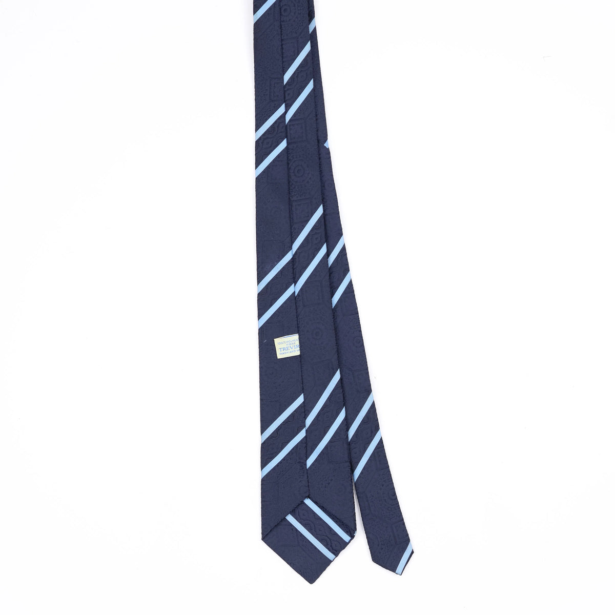 Back Back of Vintage 1980's Trevira Striped Patterned Tie