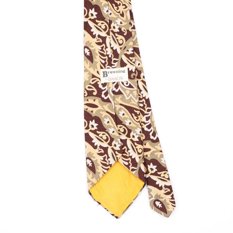 Back Back Detail of Vintage 1980's Damon Paisley Patterned Tie