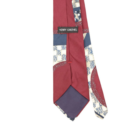 Back Detail of Vintage 1990's Henry Grethel Abstract Patterned Tie