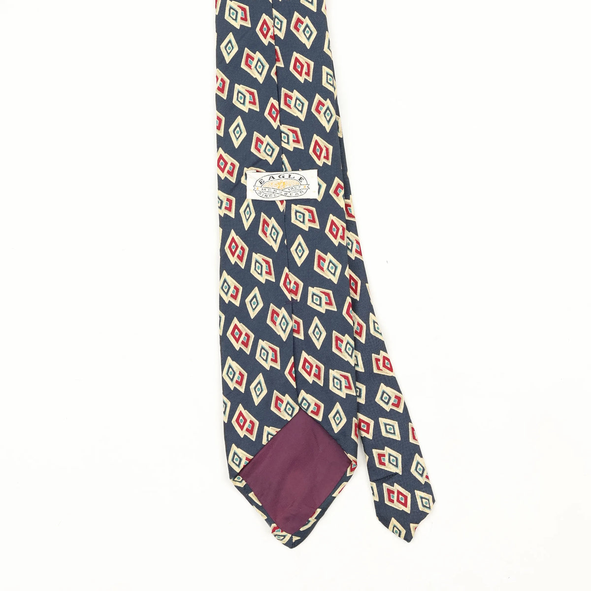Back Back Detail of Vintage 1990's Geometric Patterned Tie
