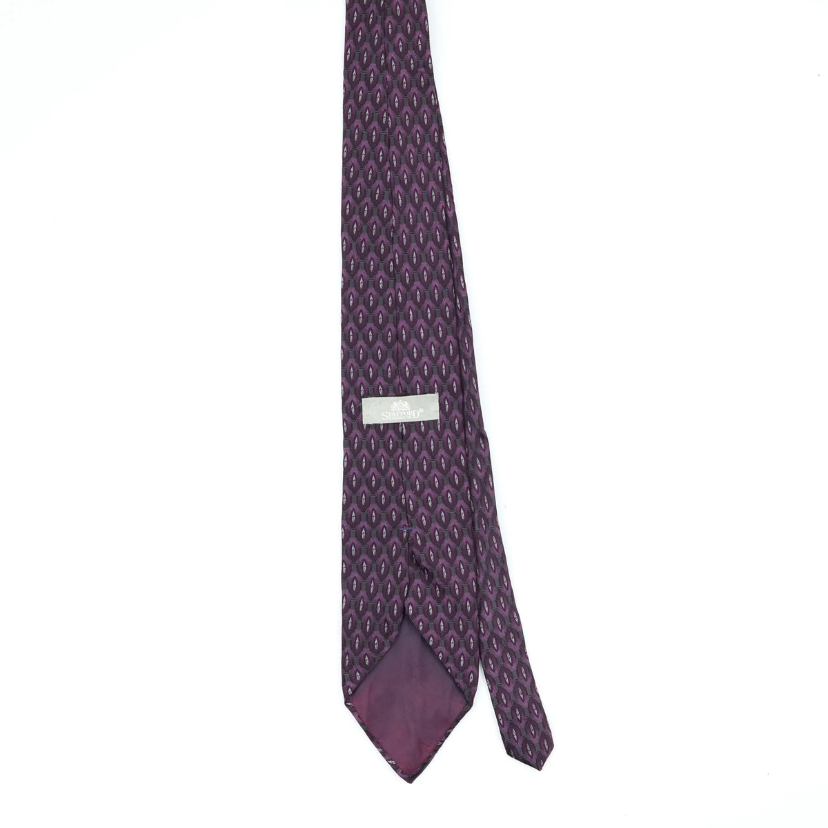 Back Back of Vintage 1990's Stafford Foulard Geometric Patterned Tie
