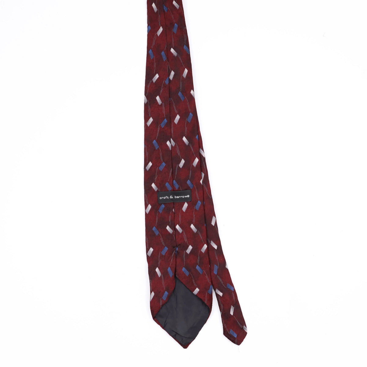 Back Back of Vintage 1990's Croft & Barrow Geometric Patterned Tie