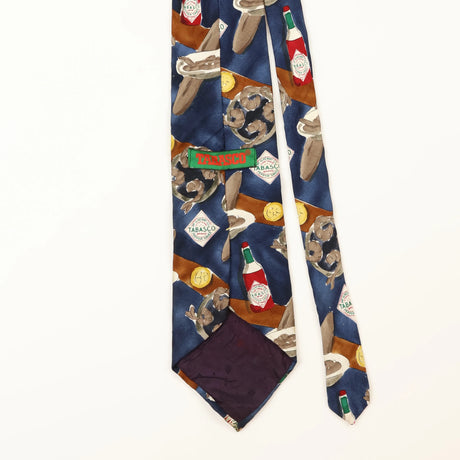 Back Detail of Vintage Tabasco Hot Sauce Cartoon Patterned Tie