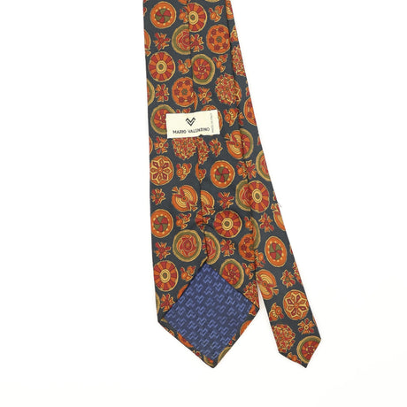 Back Back Detail of Vintage 1990's Mario Valentino Floral Patterned Tie